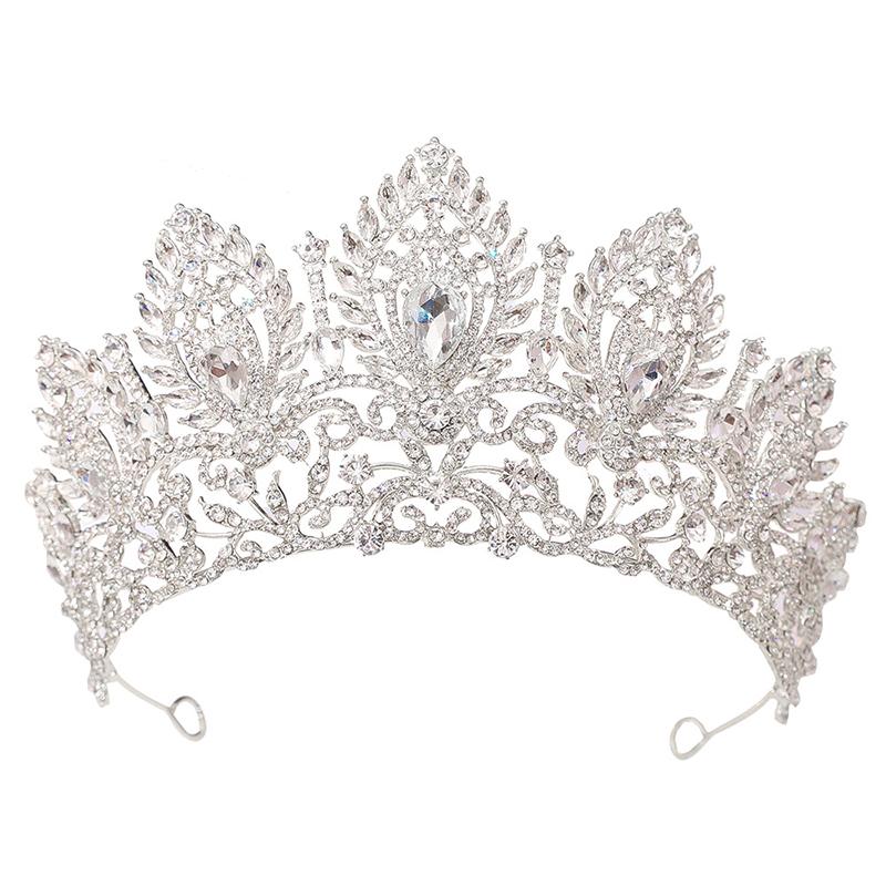 Cenmon Royal Queen Green Crown Big Diadem Bride Tiara Crowns for Women Bridal Wedding Party Crown Hair Dress Jewelry Accessori