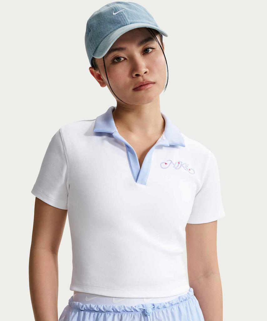 Nike Sportswear Short Sleeve Polo Crop Top W - White / Ir7565-100