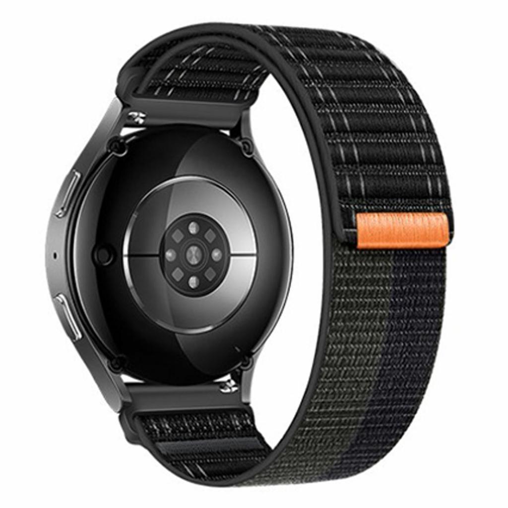 For Samsung Galaxy Watch7 44mm / 40mm Nylon Watch Band 20mm Wave Pattern Magic Tape Closure Wrist Strap