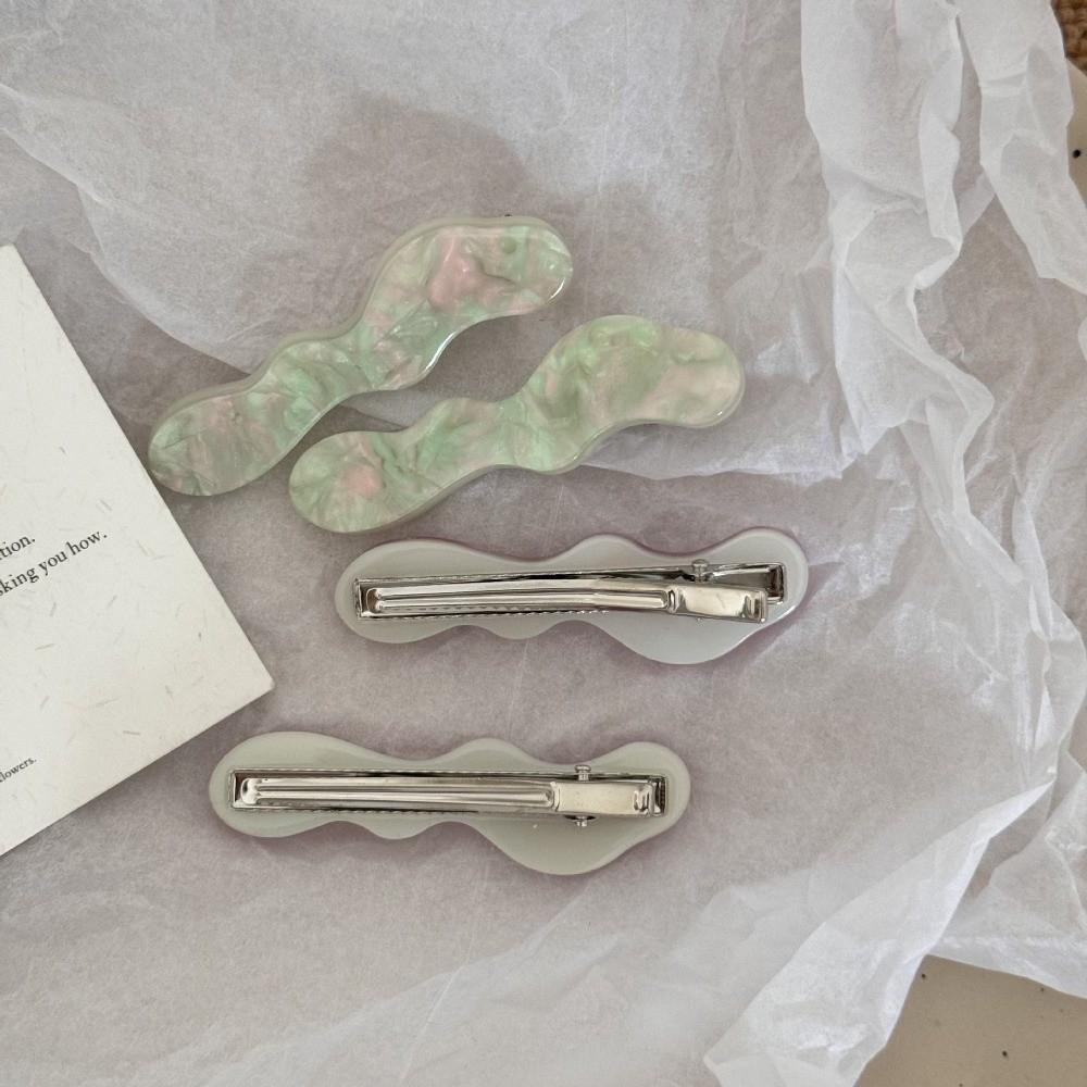 Korean Style Wave Hair Clips Vintage Bangs Hair Clips Sweet Acetate Hair Clips for Women