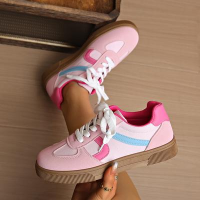 Fashion Women Tennis Sneakers 2025 New Flats Fashion Mixed Colors Lace-up Vulcanized Shoes Spring Autumn Woman Outdoor Trainers Footwear