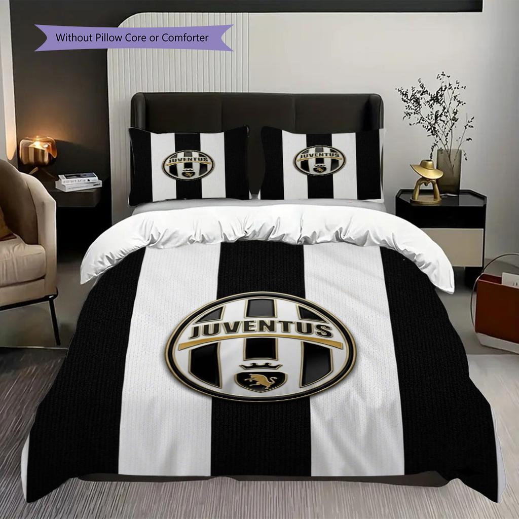 Set tre pezzi Orgoglio Heritage Juventus (1 * copripiumino + 2 * federa, senza nucleo) Copripiumino e federa morbidi e confortevoli