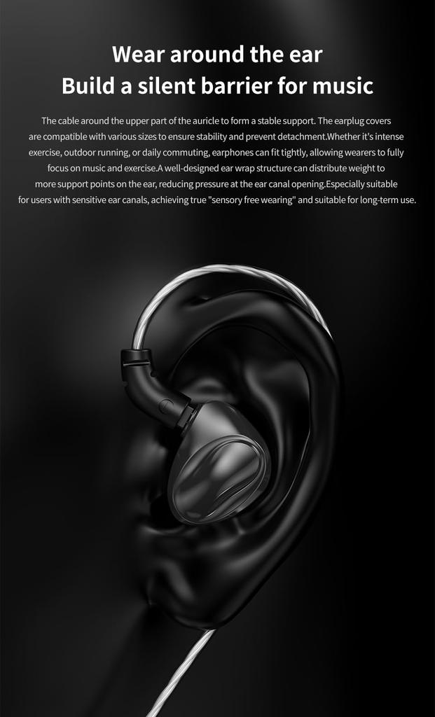 TRN Dolphin Wired 1DD Dynamic Second Generation LCP Dual Magnetic Dynamic HiFi Monitor Metal Detachable Interchangeable Plug In-Ear Headphones, (1