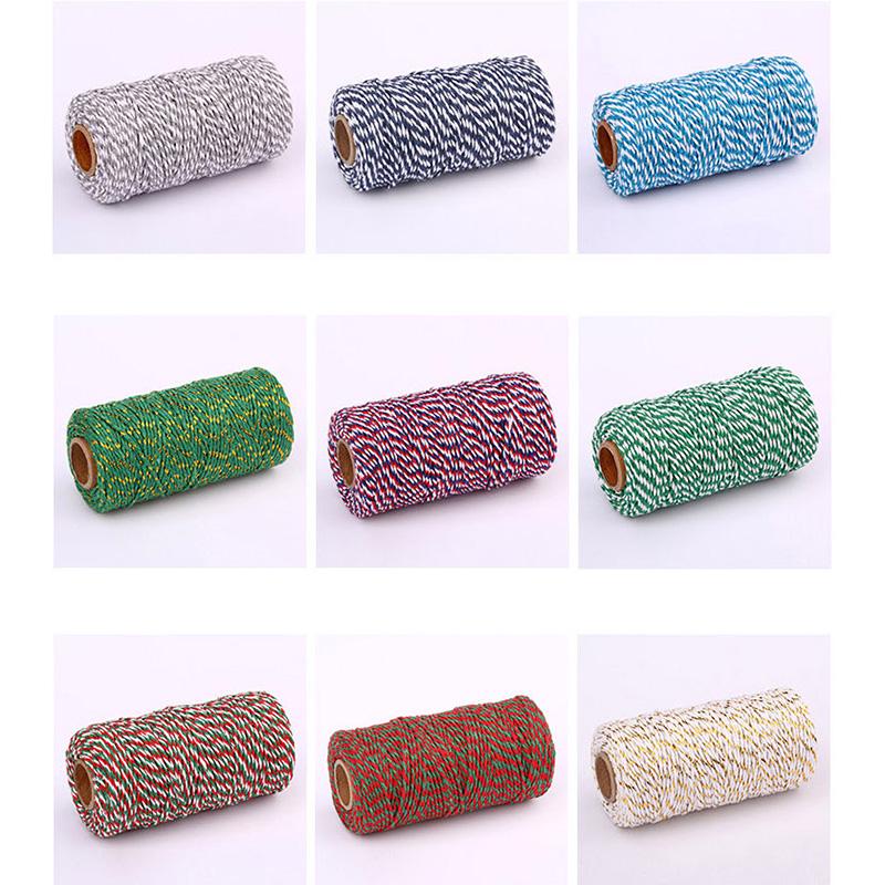 

Шпагат бечевка ремесло двухцветный DIY 2 мм хлопковые веревки 100 метров деревенский популярный швейные принадлежности шнур веревка горячая распродажа высокое качество 1 рулон ручной работы