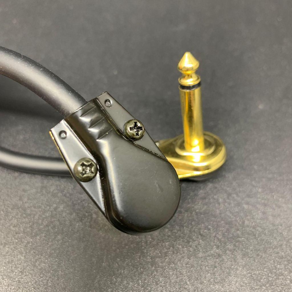 Guitar Cable 6.35mm Flat Head Gold-Plated Connector, Black, 30CM/15CM, for Pedal Connections.
