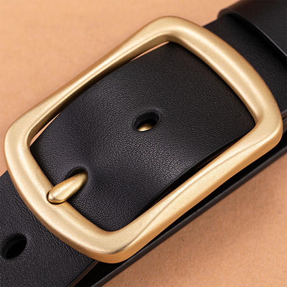 

Мужской ремень с пряжкой от Paul, аутентичный дизайн Polo [Free Punch] Gold buckle black