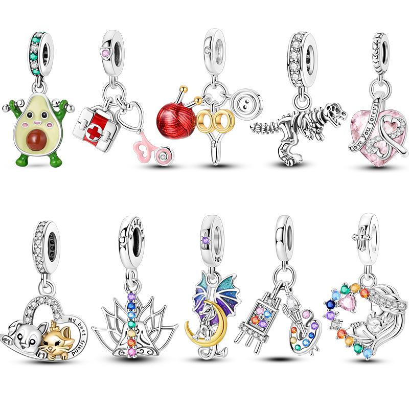 Dangle Charms 925 Silver Pendants Fit Jewelry Bracelet Making For Woman Fashion Charms