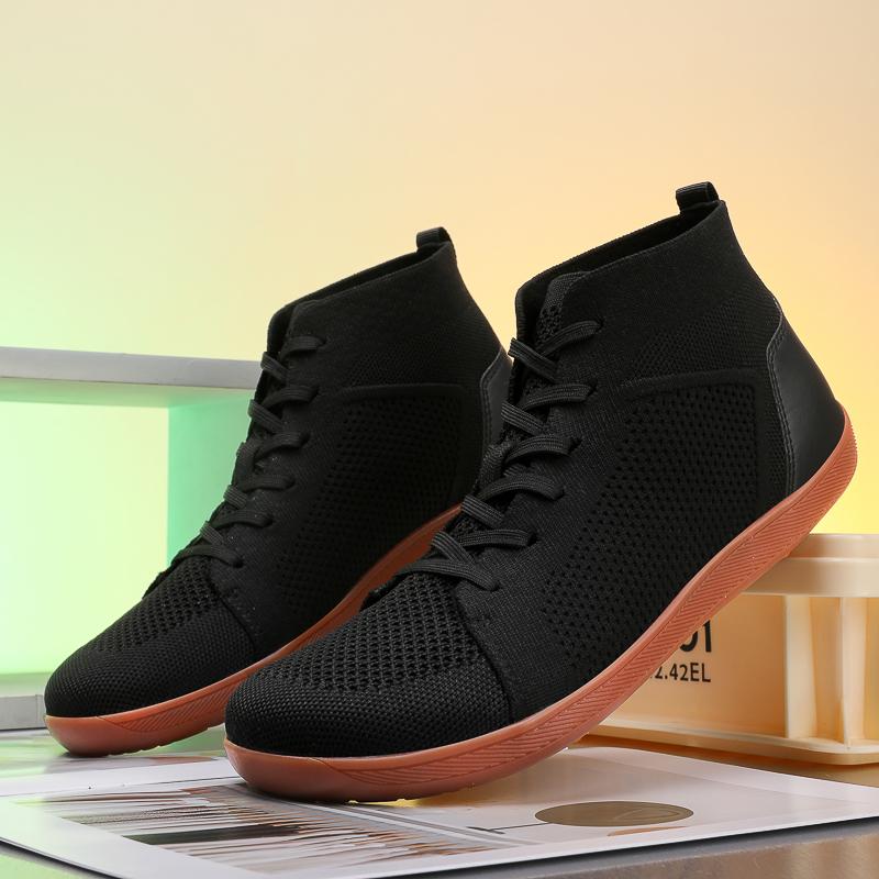 

Новые кроссовки мужские с большой сеткой и широким носком, повседневные ботинки, мужские и женские босиком, черные, с плоской подошвой 36 чёрный