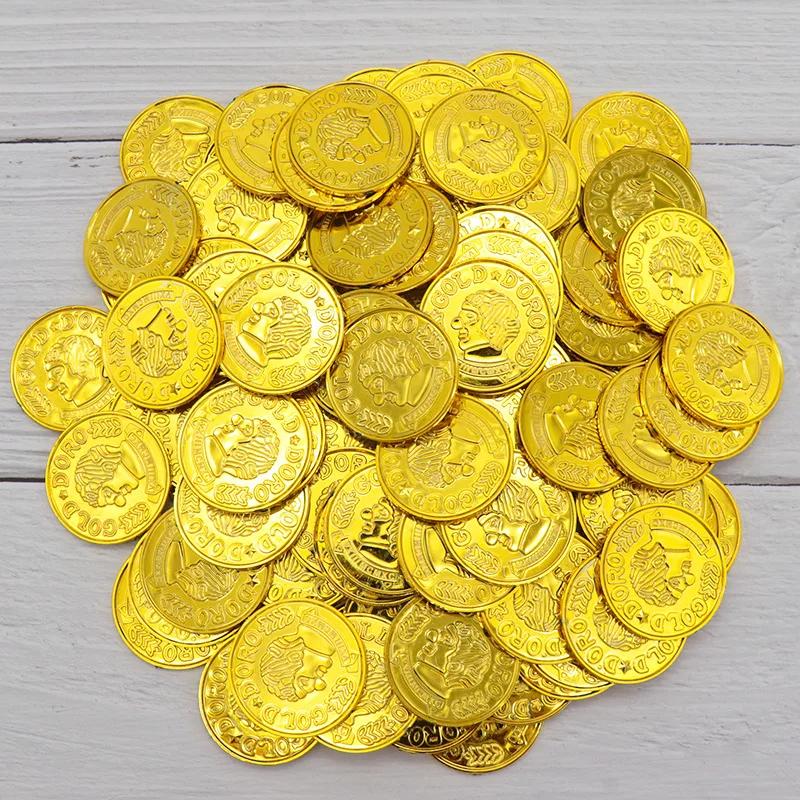 102550 Stück Plastik Piratenmünze Clownmuster Kinderparty Falscher Schatz Festival Party Geburtstagsgeschenk Kinder Goldmünzen Spielzeug