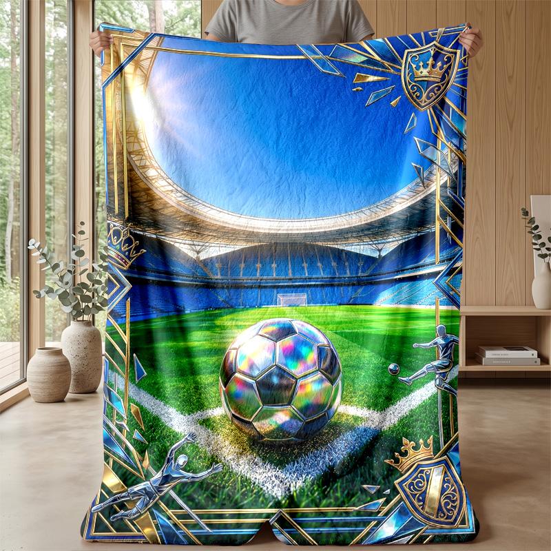 Soccer Skills Mastery Theme blanket Lightweight Warm Flannel Blanket Decorative Throw Blanket for Home Decoration