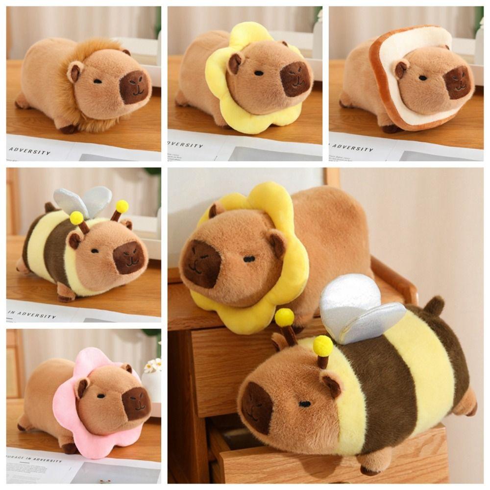 

Burger Capybara Standing Plush Toy Bee Animals Puppy Doll Toy Home Decor 25cm-style A
