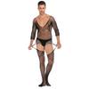 Men's Plus Size Open Crotch Fishnet Bodysuit Temptation Costume Set