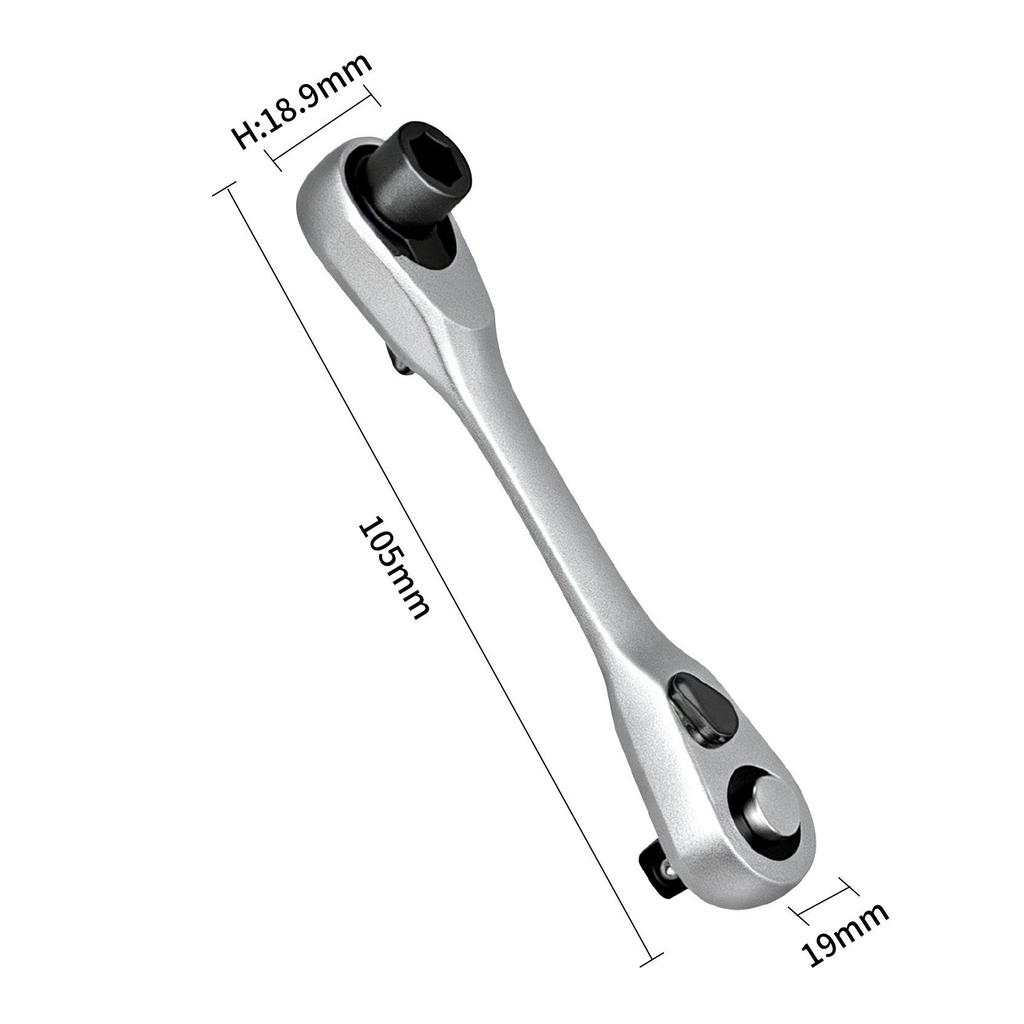 1/4" 72-Tooth Mini Ratchet Wrench, Bi-directional Quick Release Hex Socket for Fast Repairs