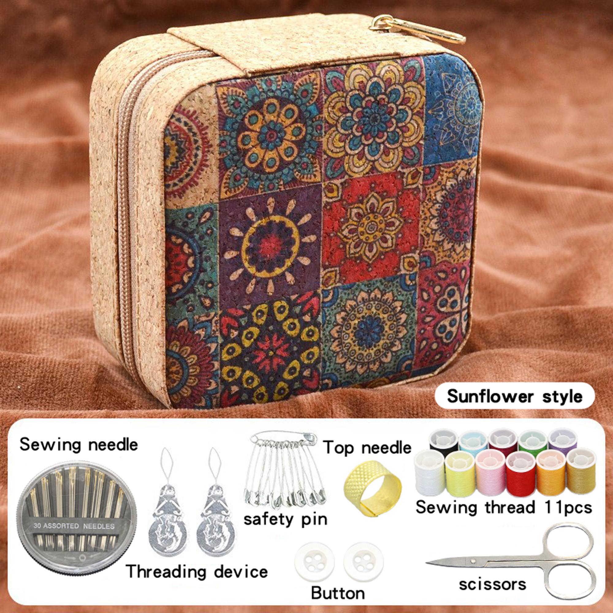 

1 швейная коробка на молнии в стиле ретро, набор для шитья своими руками, для дома, путешествий, студенческого общежития, набор для ручного шитья