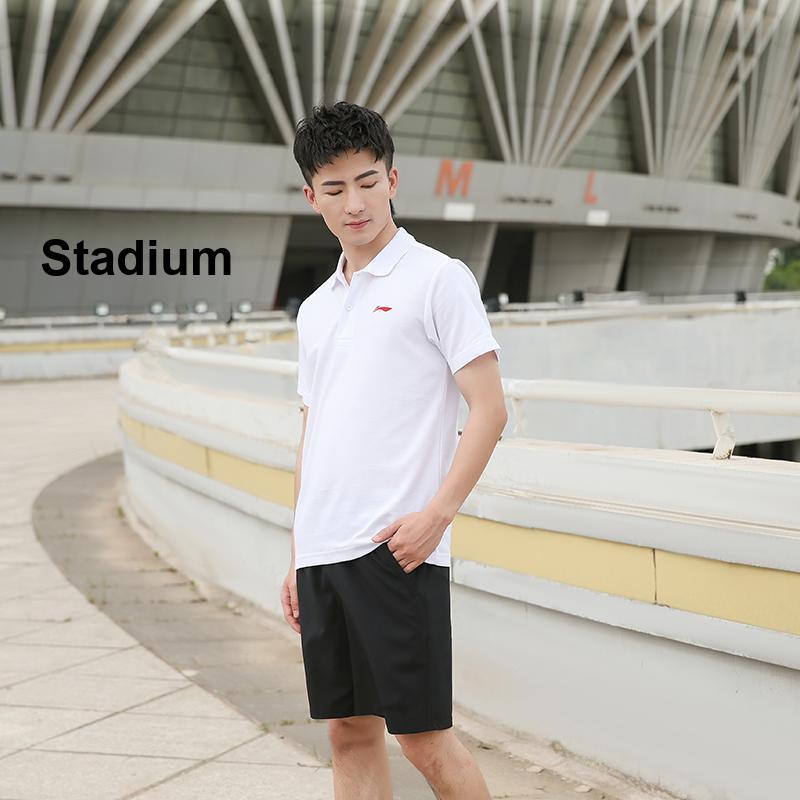 Li-Ning Comfortable Skin-Friendly Breathable Short Sleeve Sweat-Absorbing Versatile Shorts Casual Sports Set Unisex Sets GKMB183-2