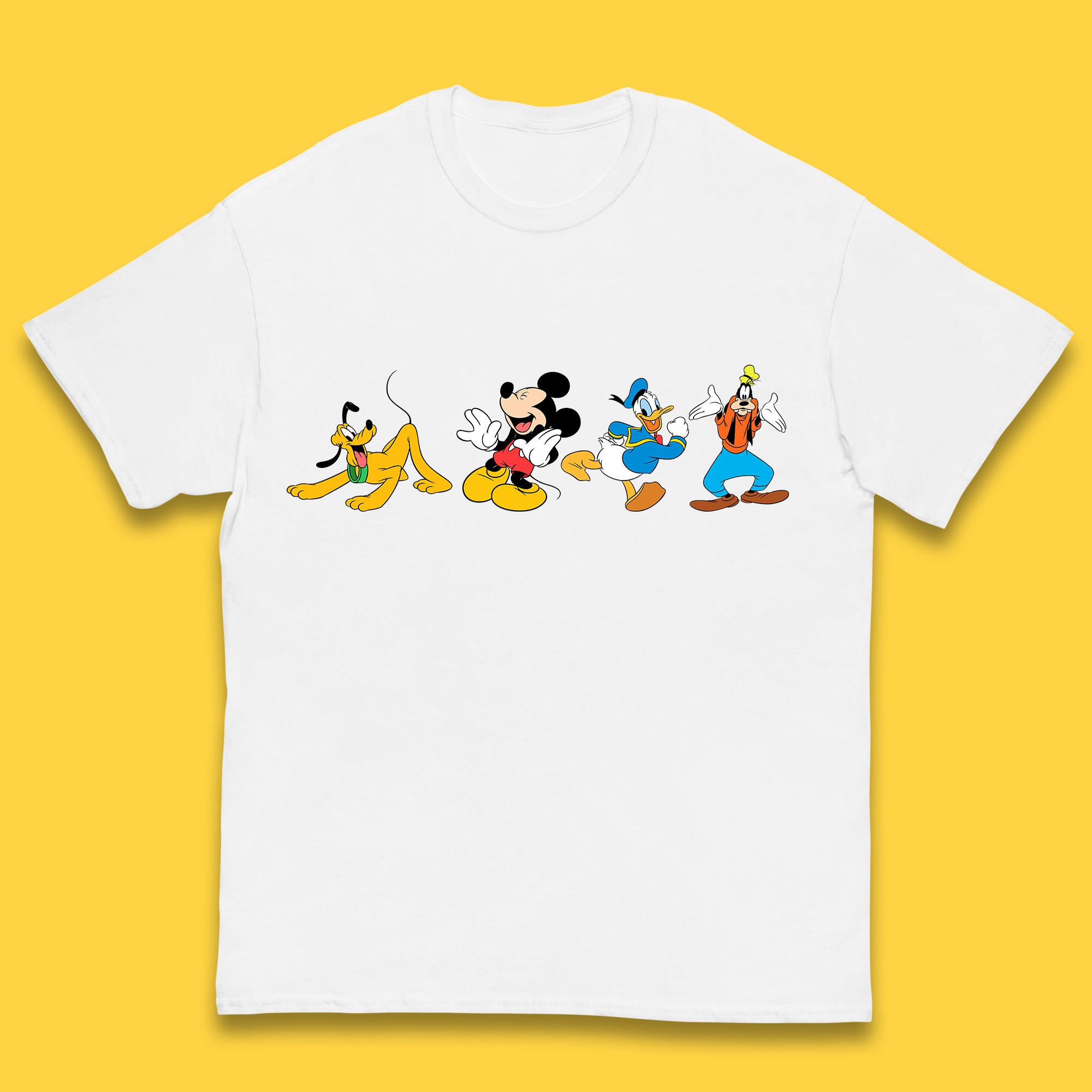 Mickey And Friends Mickey Mouse Daisy Duck Pluto Goofy Donald Duck Disney Group Disney Best Friends Kids T Shirt 160