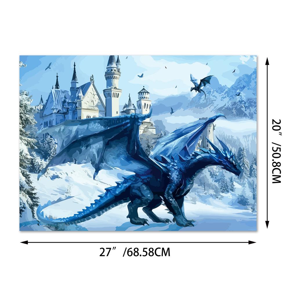 Kids Gift Wrap Clear Blue Dragon Paper Gift Wrap Sheets Tear-Resistant Party Decor Paper For Magical Party Birthday Holiday