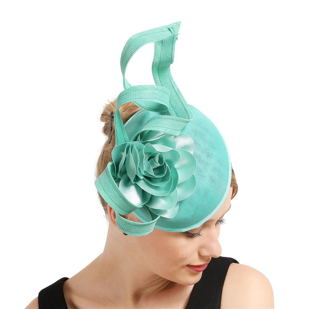 Rose Red Flower European And American Style Headgear Sweet Bridal Top Hat Imitation Linen Headband Hairpin Dual-Purpose