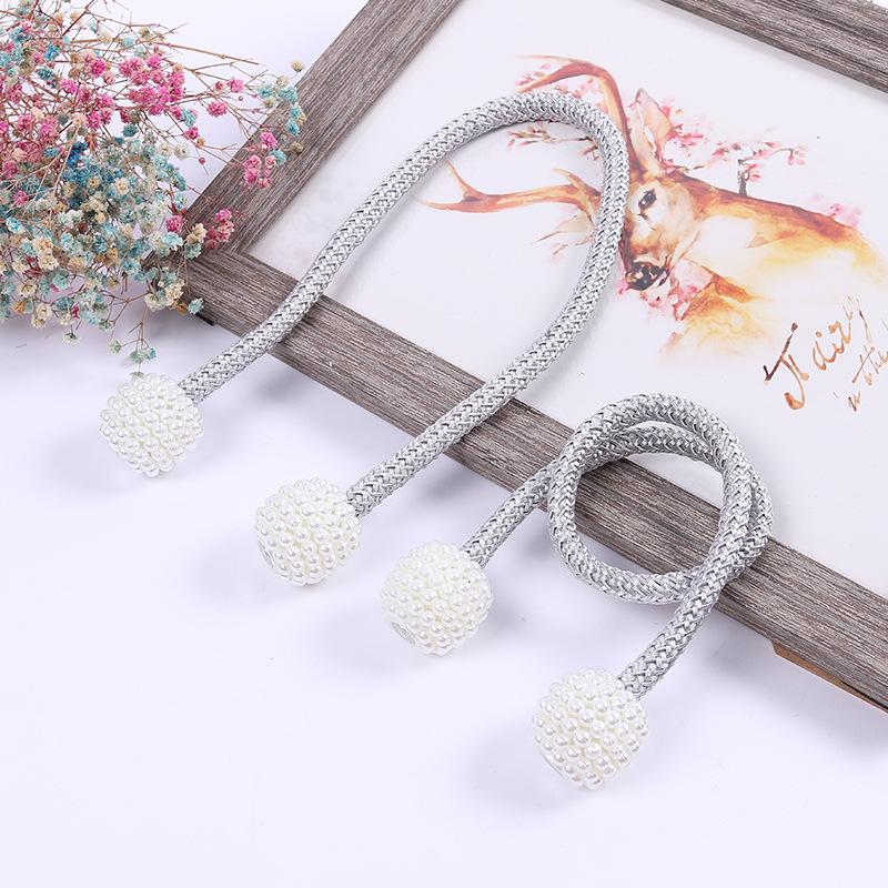 2026 Magnetic Curtain Tiebacks Braided Ball Buckle Punch Free Drapery Holdback Clips Tali Tirai Magnetik