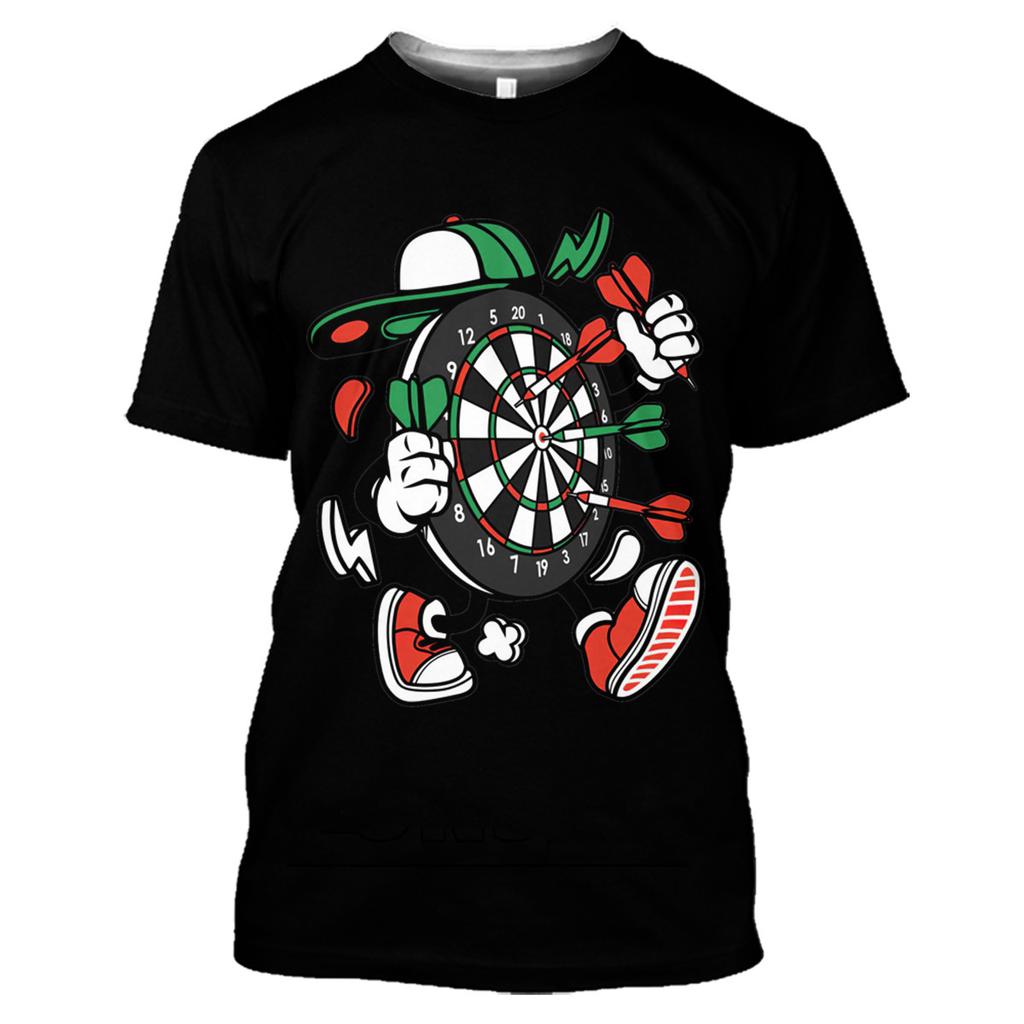 Men's Trend Short Sleeve Sports 3D Shirt Bottoming Shirt Darts Bet Personality Street Wild Top T-Shirt Fashion