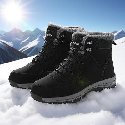 Śniegowce męskie casualowe buty zimowe platformowe antypoślizgowe ciepłe futro botki pluszowe bojowe outdoorowe turystyczne motocyklowe
