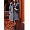 Fashion Winter Warm Mid-length Woolen Coat Women's Fall Winter Long Sleeve Jacket Hood Double-breasted Outerwear