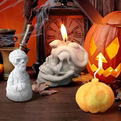 Halloween Tree Hand Skull Aromatherapy Candle Silicone Mold Diy Three-dimensional Hand-held Skull Plaster Drip Glue Mold