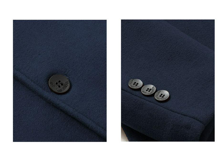 2024 Fall/Winter Hooded Faux Two-Piece Mid-Length Woolen Coat - Thick and Warm
