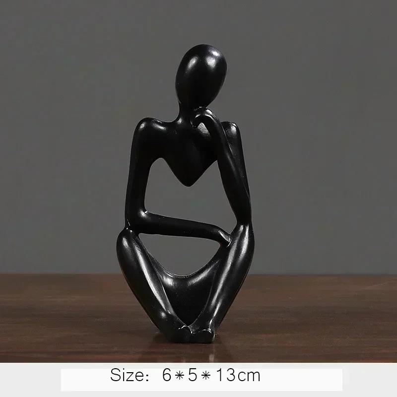 Nordic Thinker Statue Resin Abstract Figurines Figure Statues Handmade Art Crafts Home Decor Maison Desk Living Room Ornaments