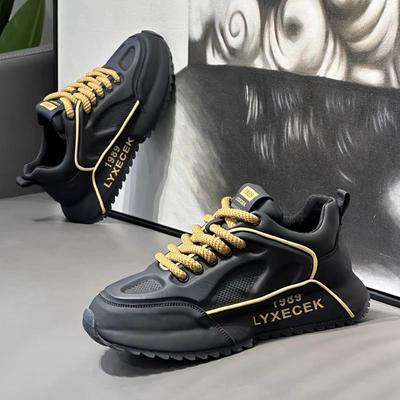 Men's Thick-Soled High-Heeled Dad Shoes: Spring/Autumn Sports & Leisure Trend Waffle Sneakers