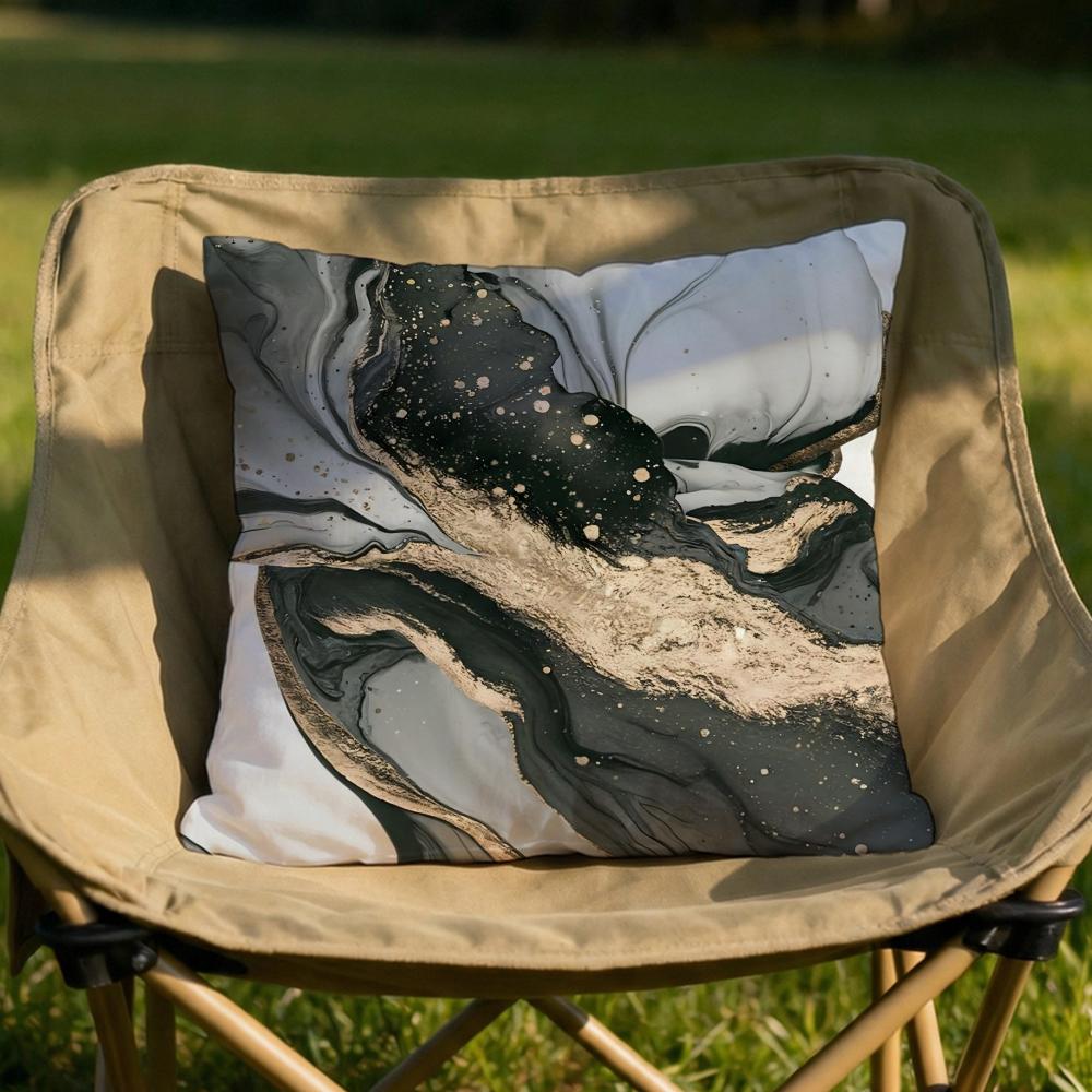 Minimalist Marble Patterned Cushion Cover Soft Reversible  Durable Pillow Cover  MultiScene Use for Home  Car Daily Comfort