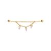 Titanium Earring With Chains And White Zircons - Gold - Tsz-016 1.2/38/3