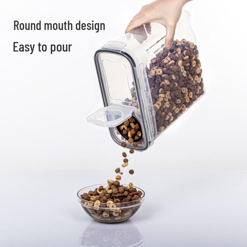 4L Transparent PP Plastic Five Grains Storage Jar - Moisture & Insect Resistant Rice Container