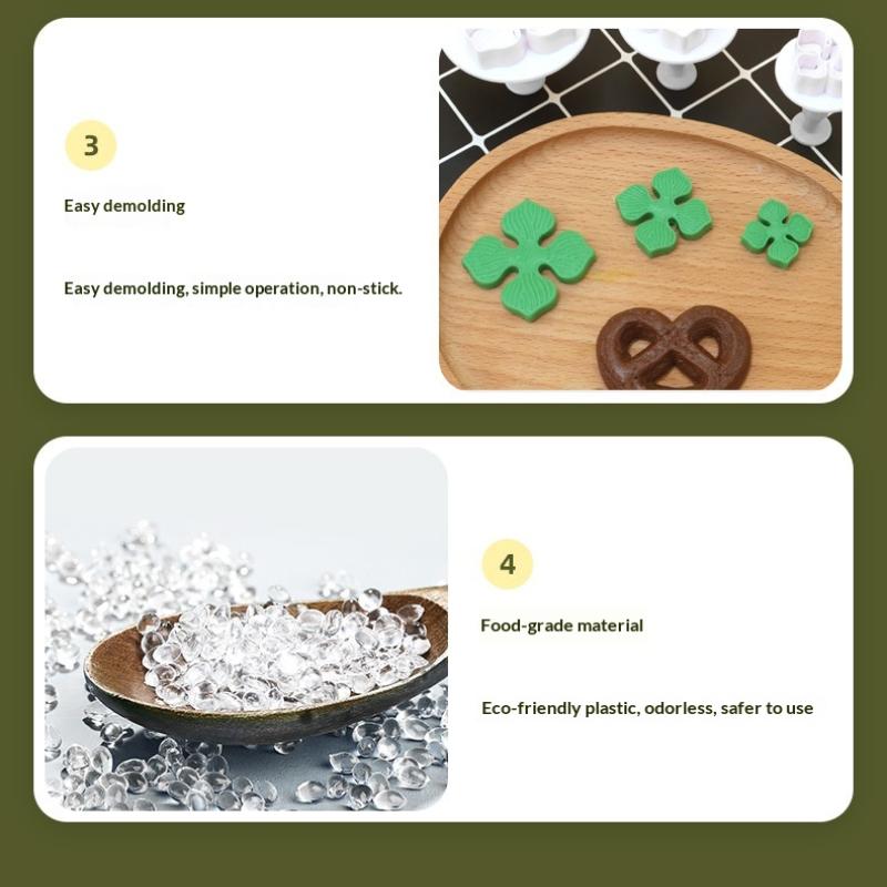 3Pcs/Set Plastic Hydrangea Fondant Cake Decorating Plunger Cutter Flower Blossom Mold Home Cake Tools