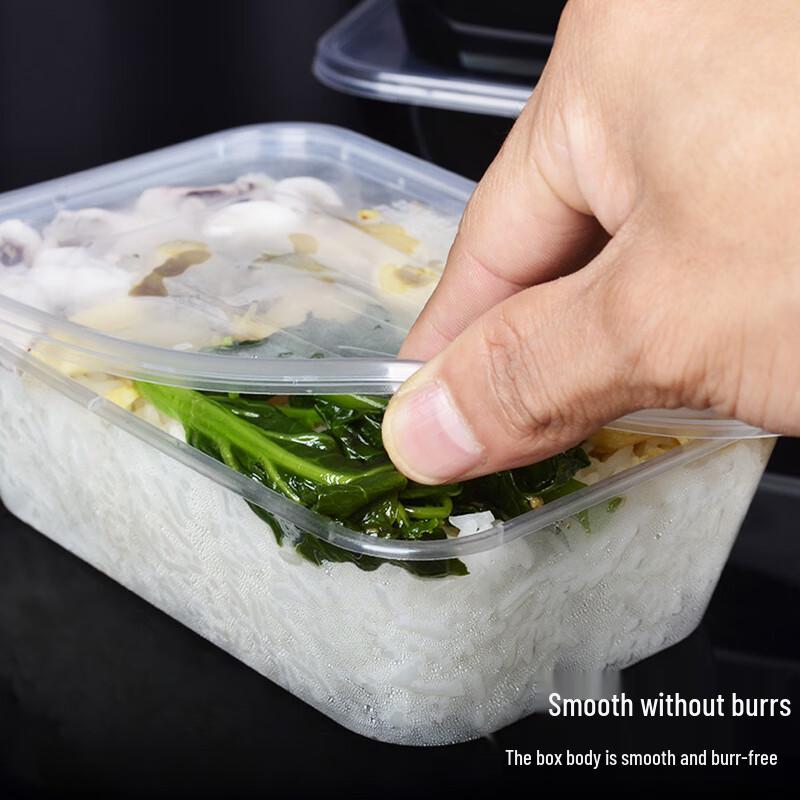 Disposable Rectangular Plastic Food Containers with Lids