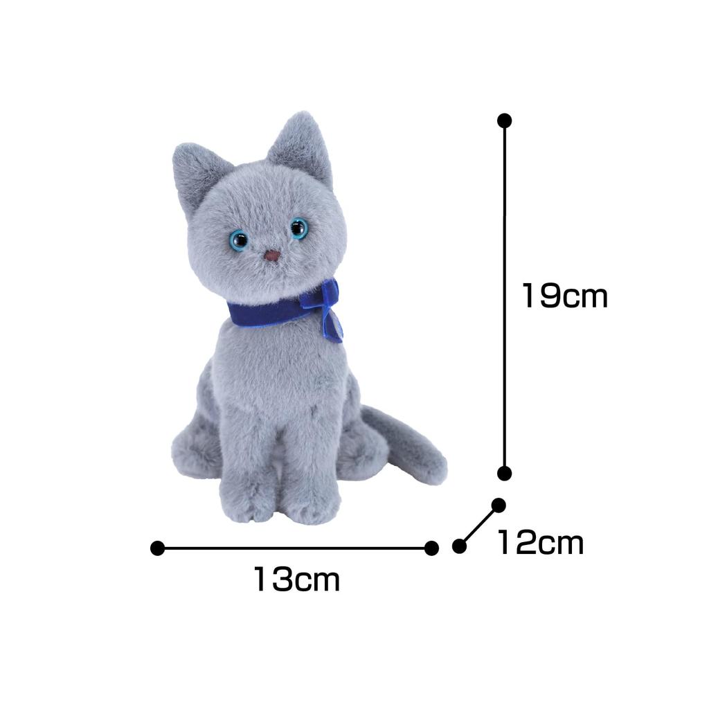 Sunlemon Jolly Gray Sitting Plush Animal Cat 13 x 12 x 19 cm P-9052