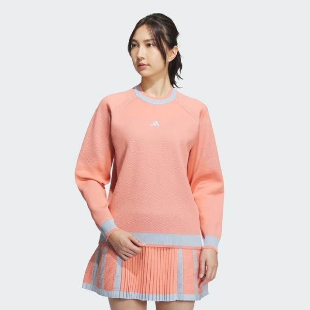 Adidas Golf 2023 Fw Women Golf Prime Knit Crewneck Long Sleeve Pullover Sweater Hz6038