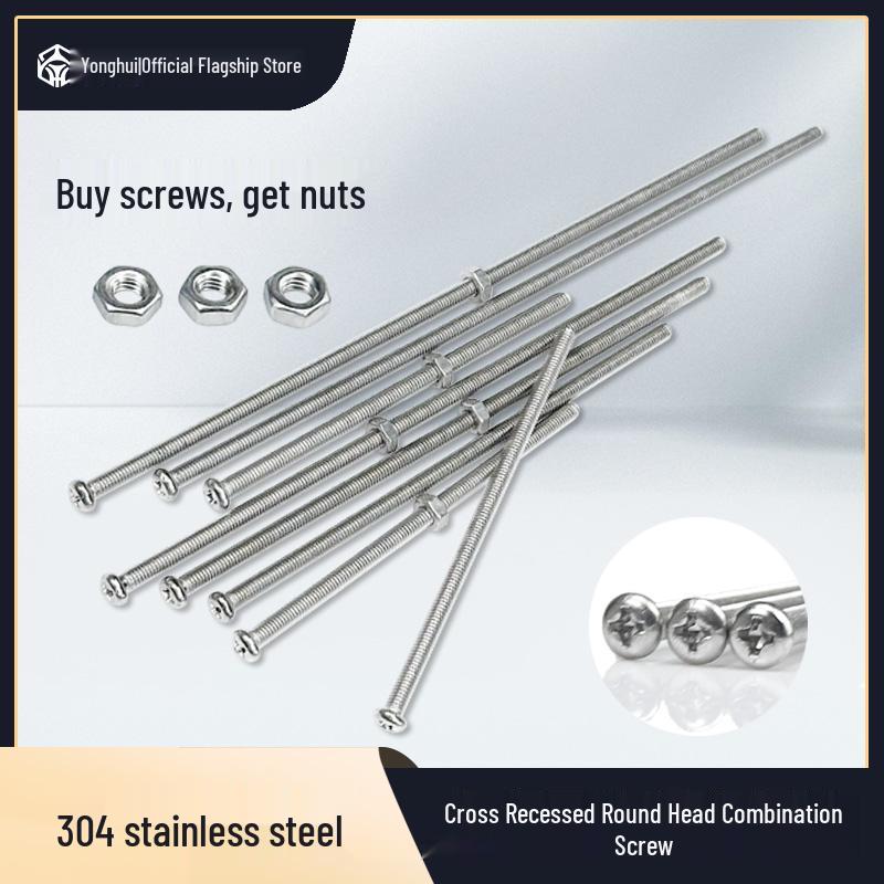 M2-M6 Roestvrij Staal Kruiskop Ronde Kop Schroefbout Moer Set