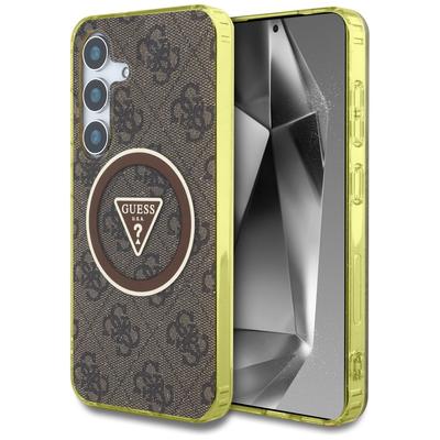 Case for Samsung Galaxy S25 Guess 4G Glitter MagSafe Brown