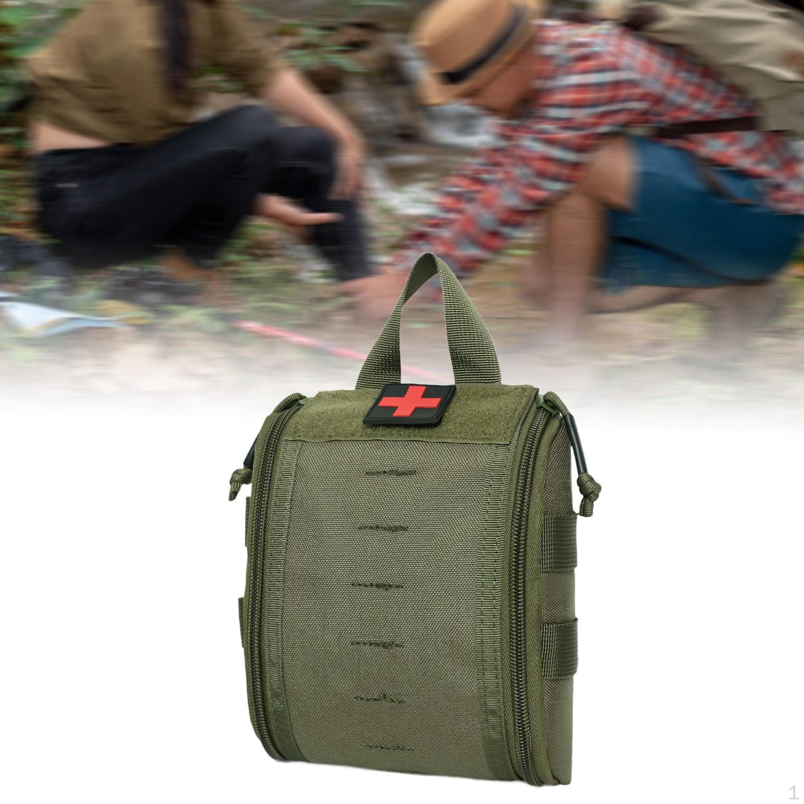 

First Aid Bag Multipurpose Practical Portable Utility for Backpacking Hiking зелений