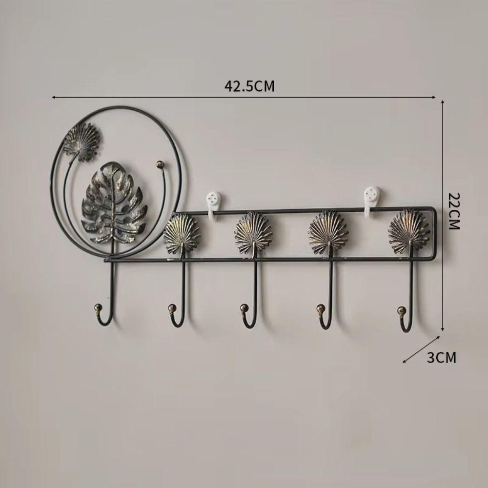 Nordic Style Hanging Key Holder Handmade Metal Storage Rack Iron Art Coat Hanger  Room Decorative