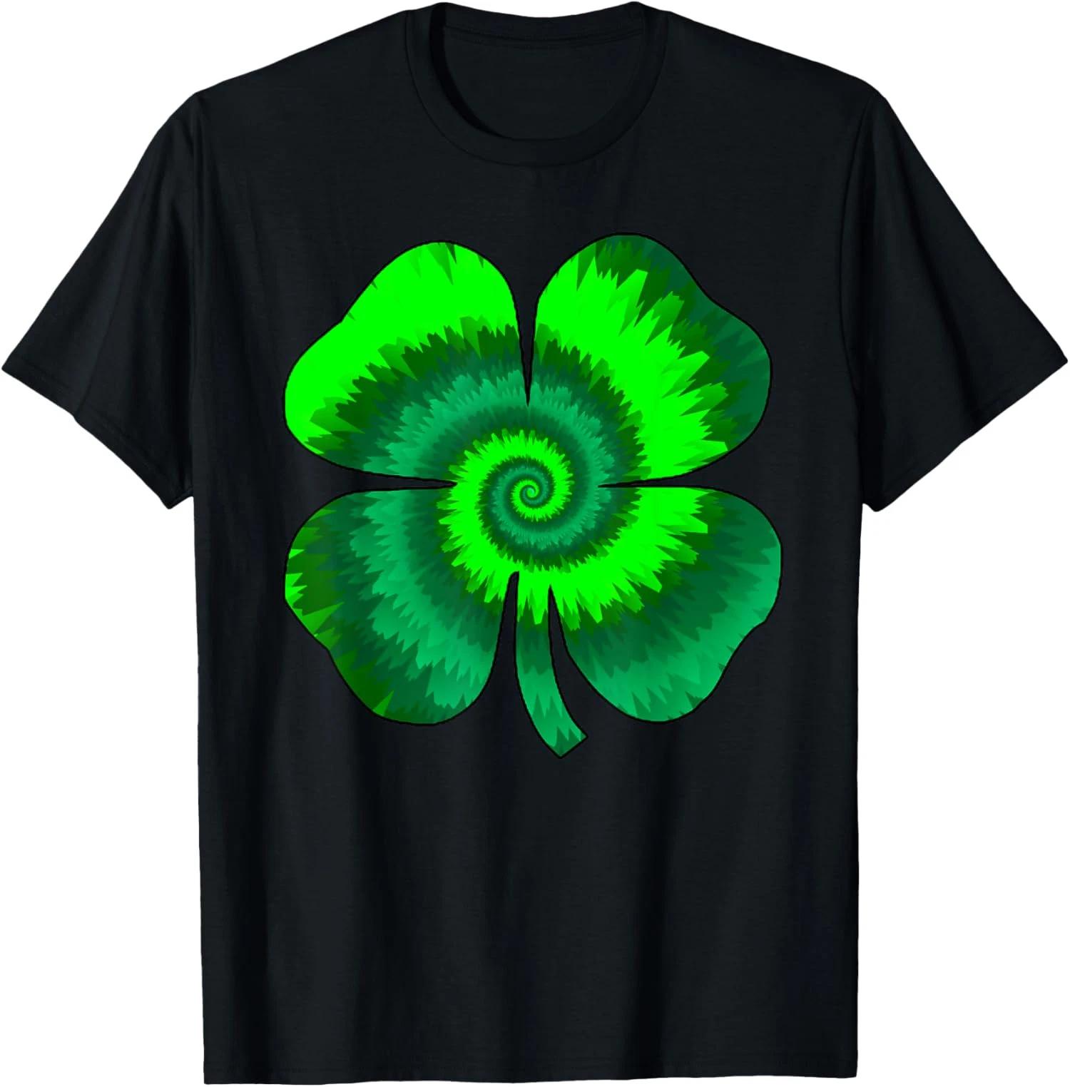 Four Leaf Clover Tie Dye St Patrick s Day Lucky T shirt XL