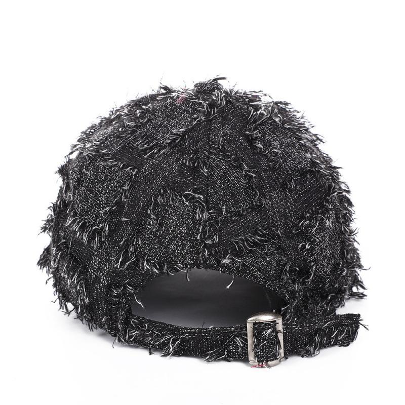 Fashion Hat hats, European and American style handmade diamond-studded ripped denim baseball hats, trendy women's rhinestone sunshade baseball