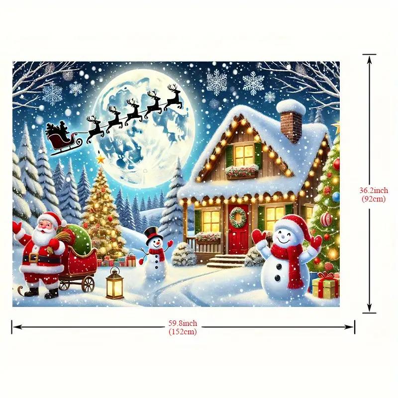 1Pcs Christmas Snow Scene Santa Snowmen Decoration Background Winter Backdrop For Photo Studio Photo Booth Party