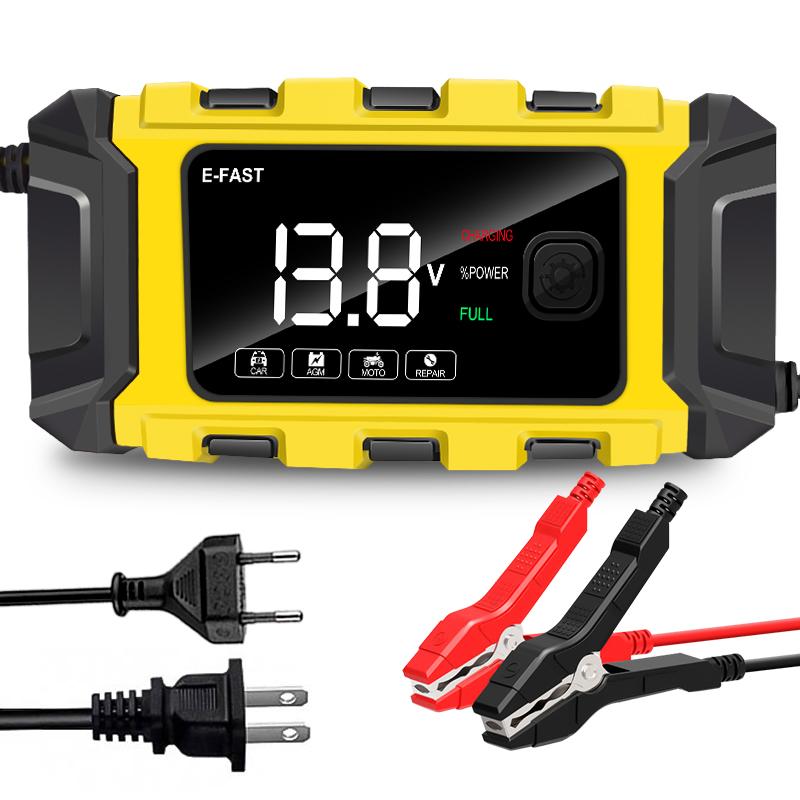 E-FAST Car Battery Charger Motorcycle Battery Charger 12V 6A Smart Charger Energy Charger