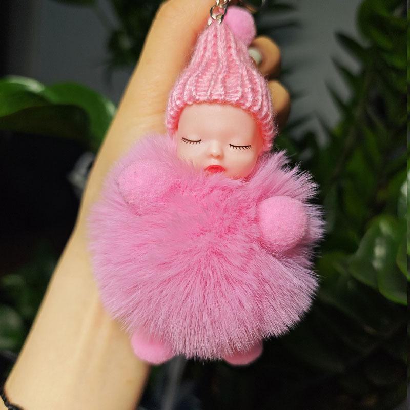 Internet Celebrity Imitation Rabbit Fur Sleepy Doll Keychain – Cute Bag Decoration & Gift Ornaments