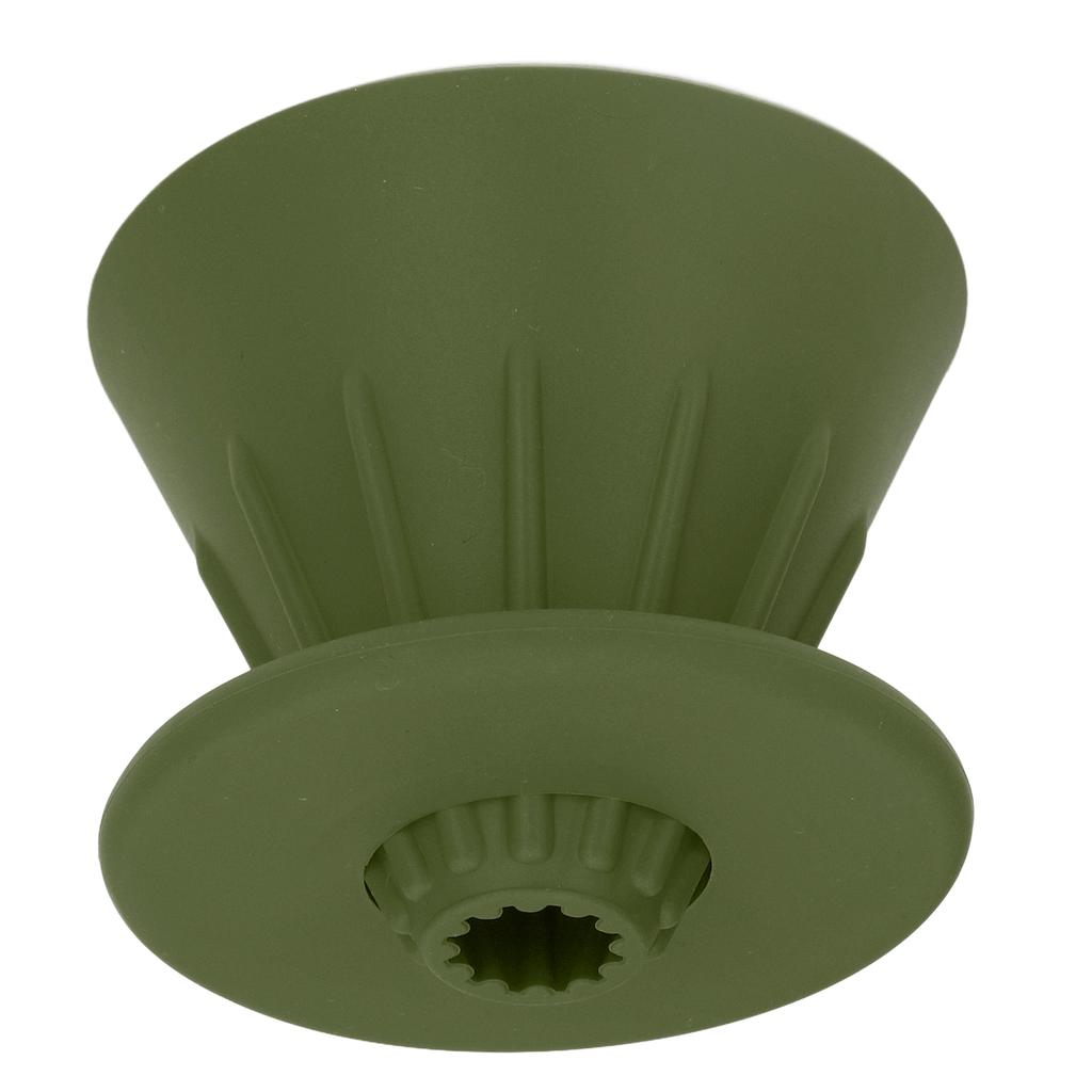 Silicone Coffee Dripper Reusable Cone Coffee Filter Holder for Travel Hiking Camping Home OfficeGreen