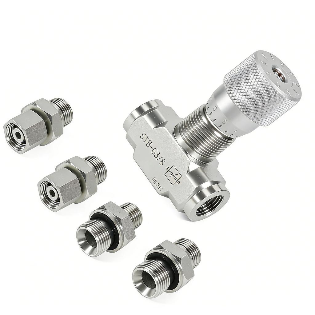 Hydraulic Flowrate Control Valve Fit for STB Series Mini Excavator 0.8 2 Ton 3 8in with M14 Connection Bidirectional