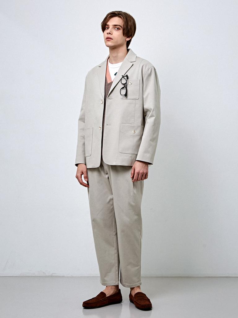 Customus New Casual Semi-Oversized Two-Button Jacket Cxs24Swjk208 Bei