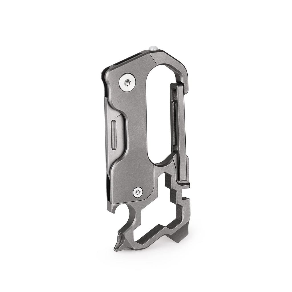 Tibitdeer Titanium Metal Keychain with Carabiner and Bottle Stylish and and Durable for Home and Outdoor Perfect as a Gift for Men and Women Opener,